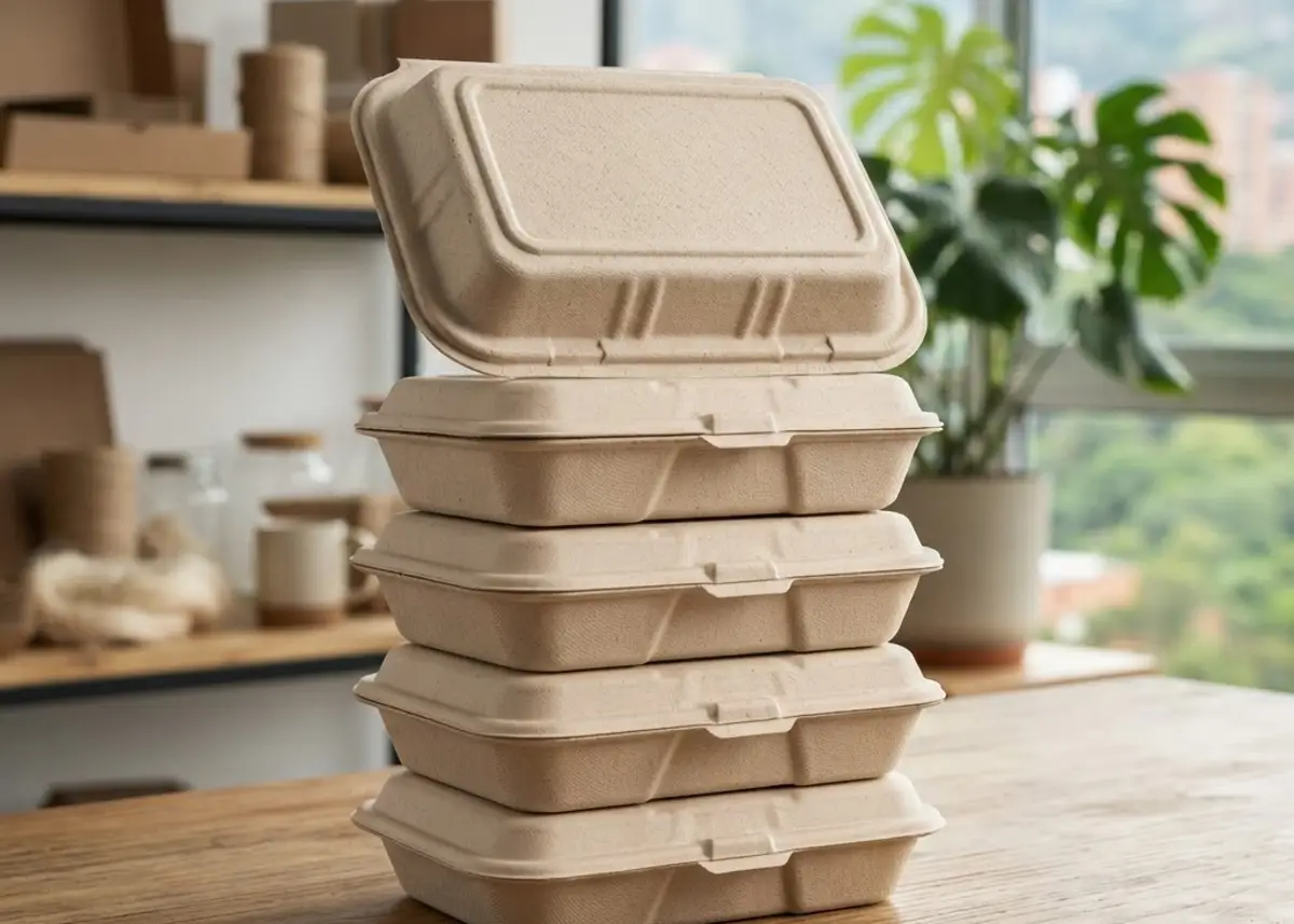 Compostable bagasse containers