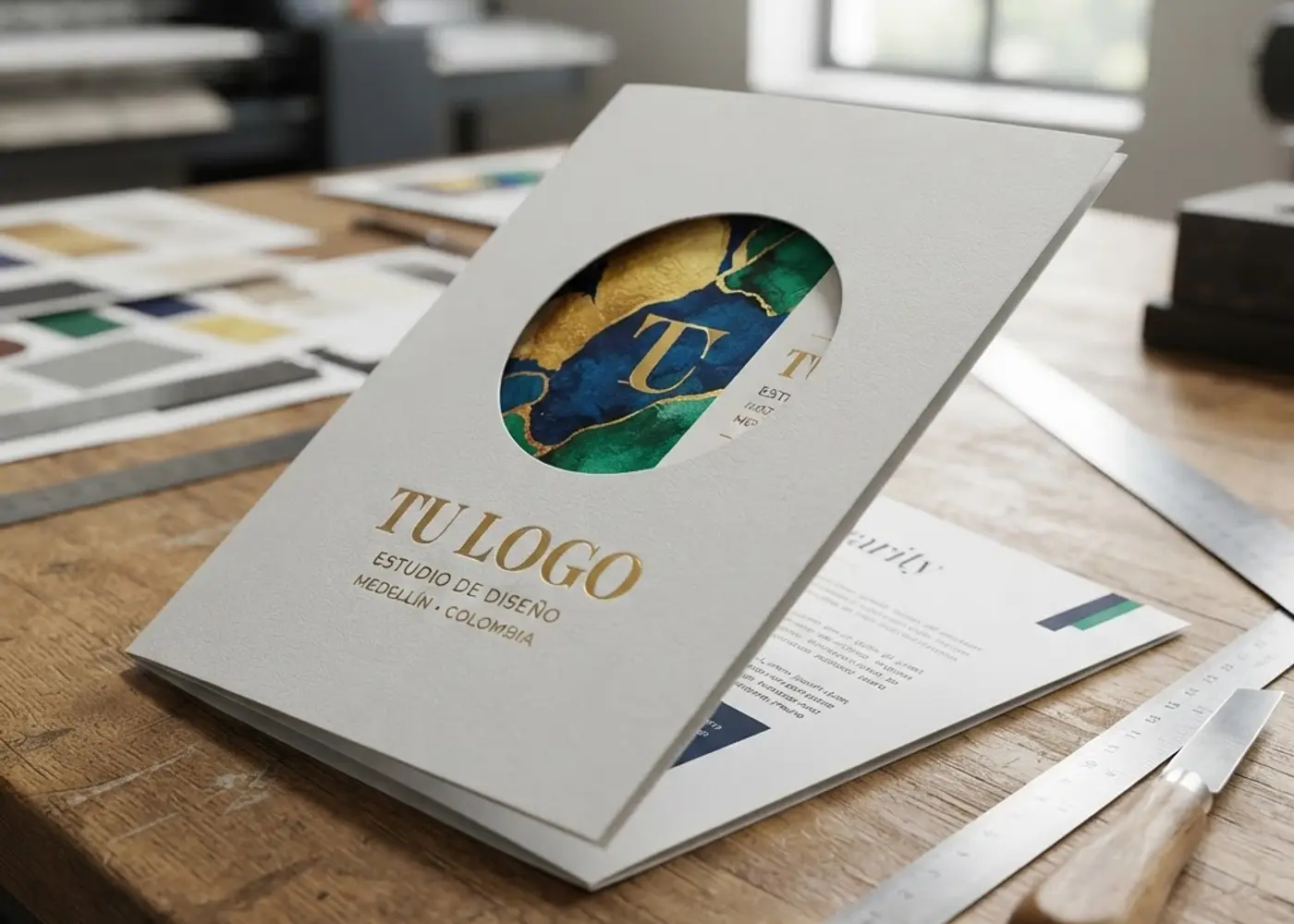 Die-cut bi-fold