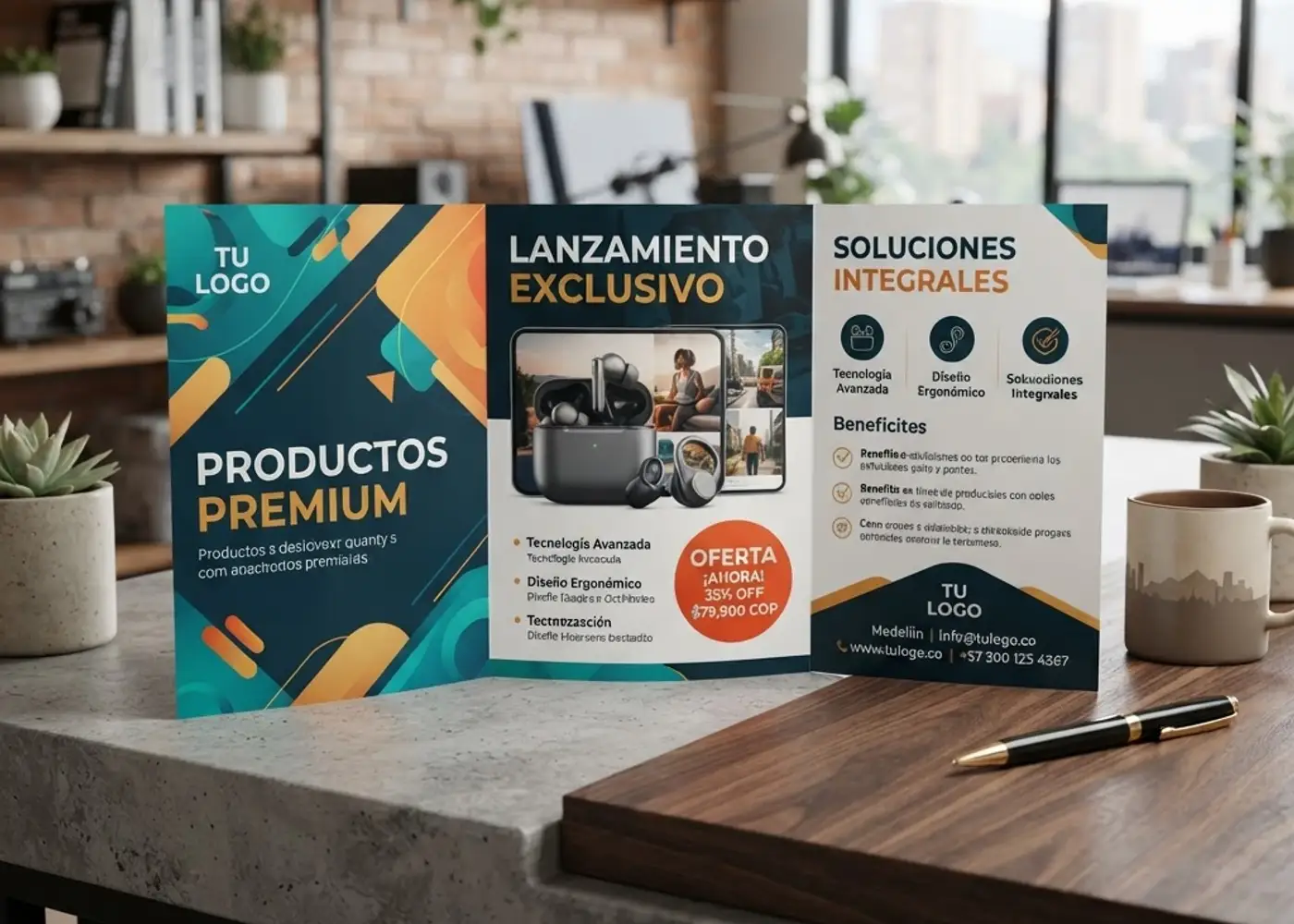 Commercial tri-fold