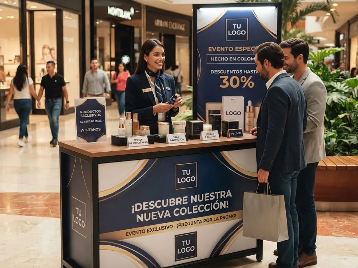 Custom promotional tables for activations in Medellín