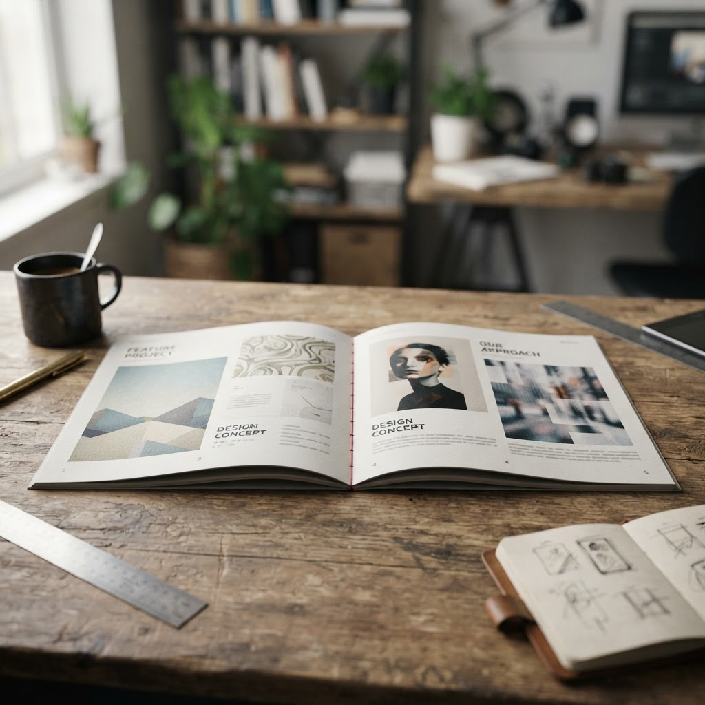 Brochure cosido
