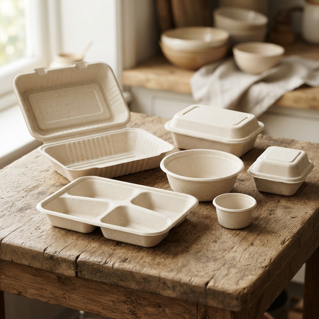 Envases compostables de bagazo