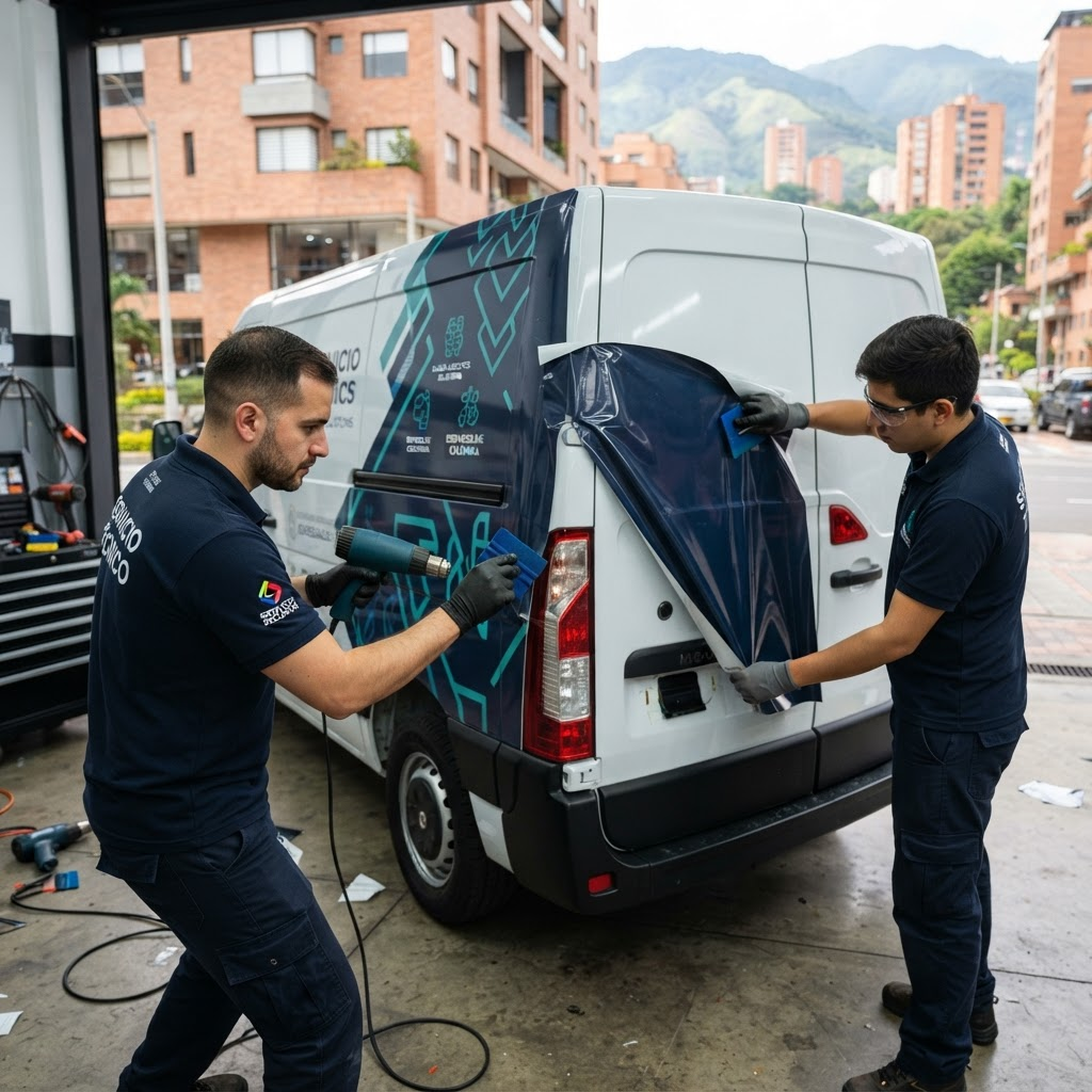 Instalación de vinilo vehicular