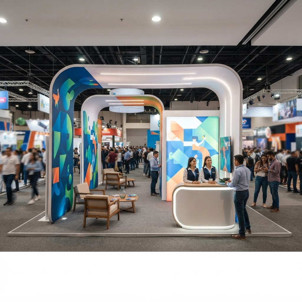 Stand textil para producción gráfica profesional