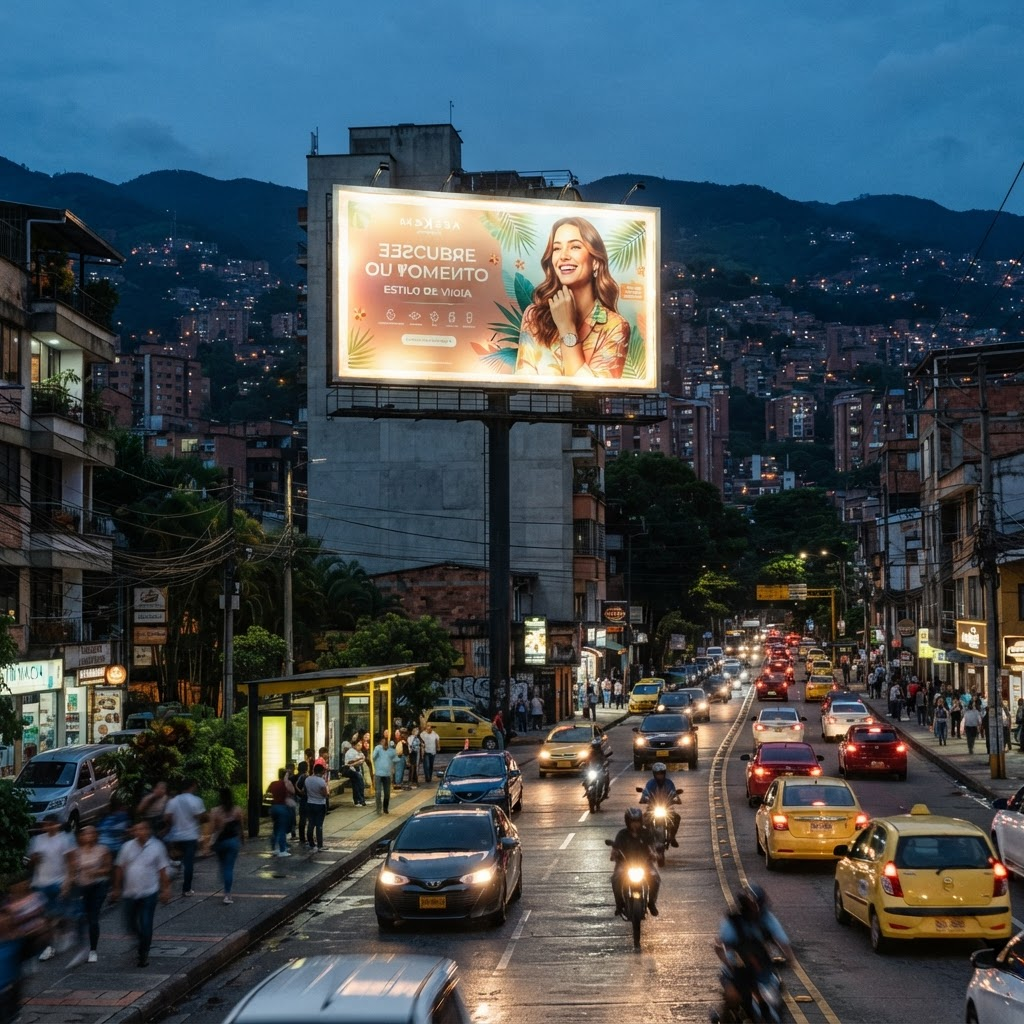 Valla iluminada para producción gráfica profesional