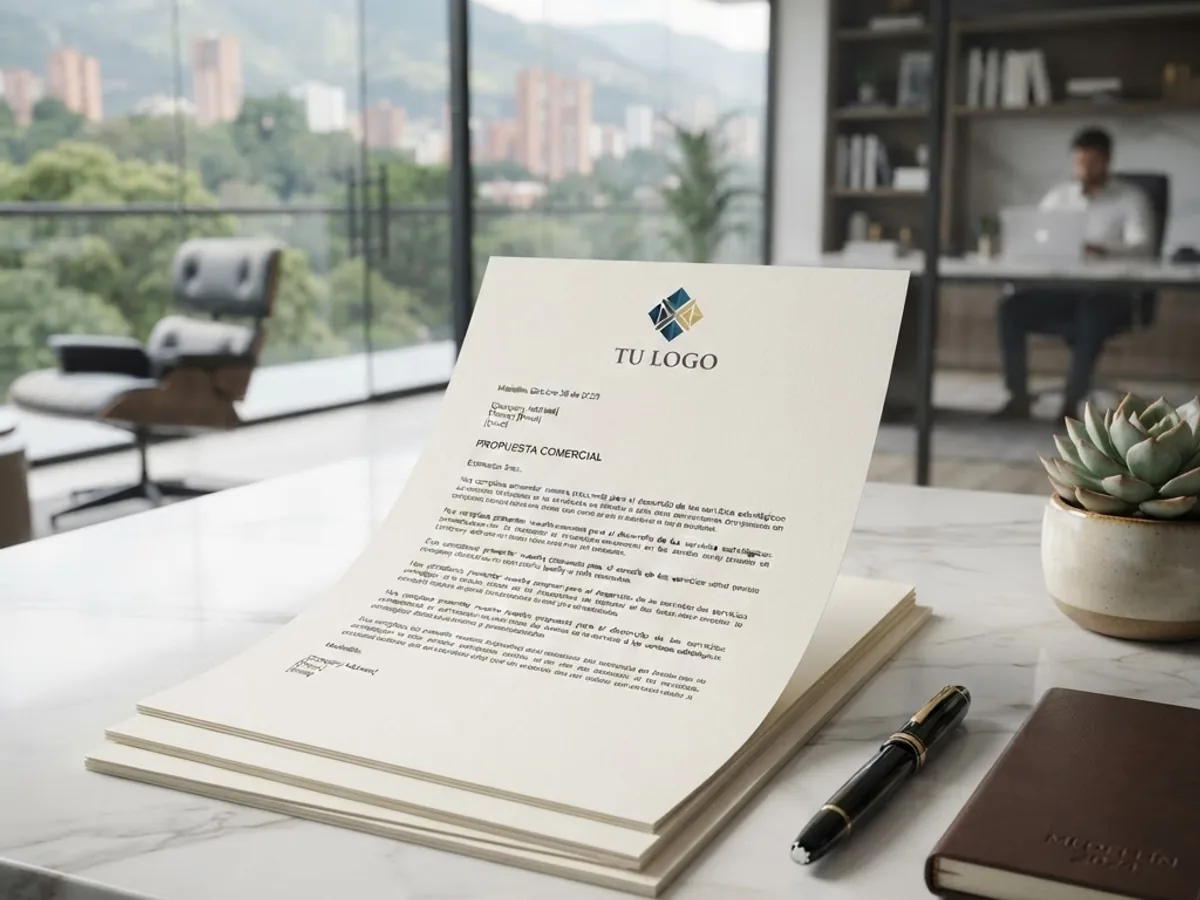 Premium corporate letterheads with brand identity in Medellín, Antioquia