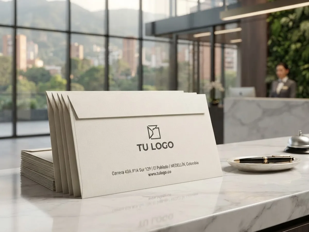 Printed corporate envelopes for branded communications in Medellín