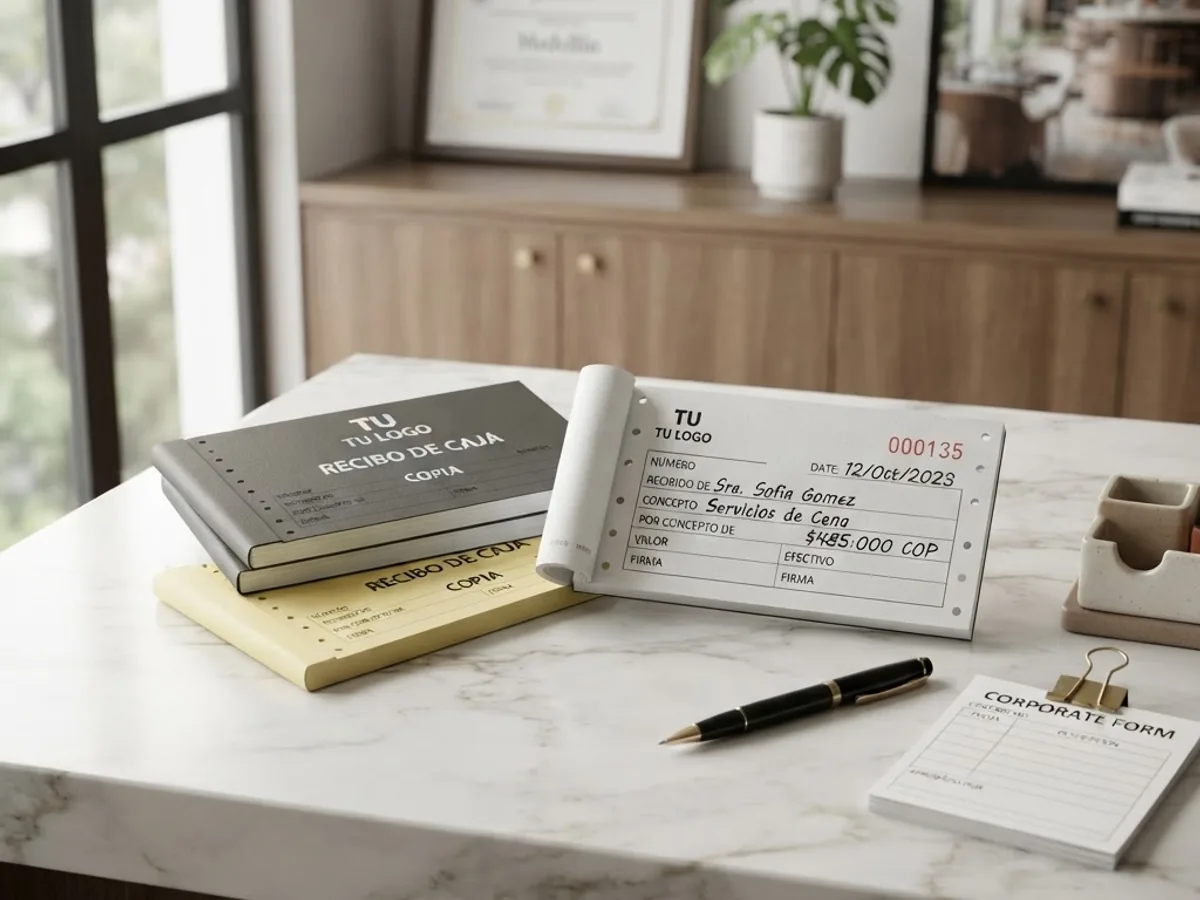 Duplicate receipt books and numbered forms for businesses in Medellín