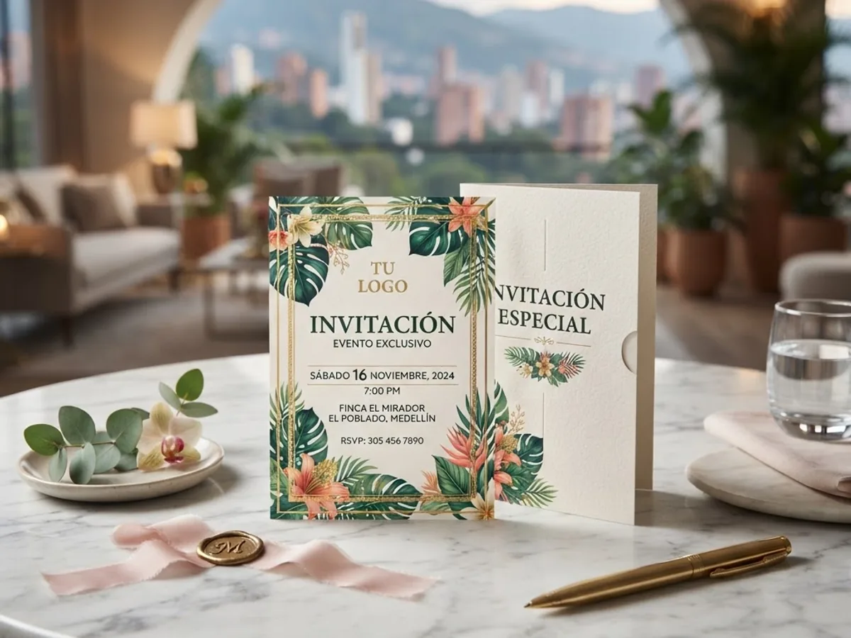Printed promotional invitations for events in Medellín