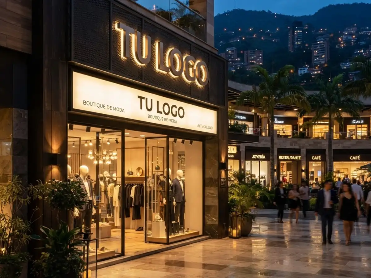 Illuminated signs for storefronts and businesses in Medellín