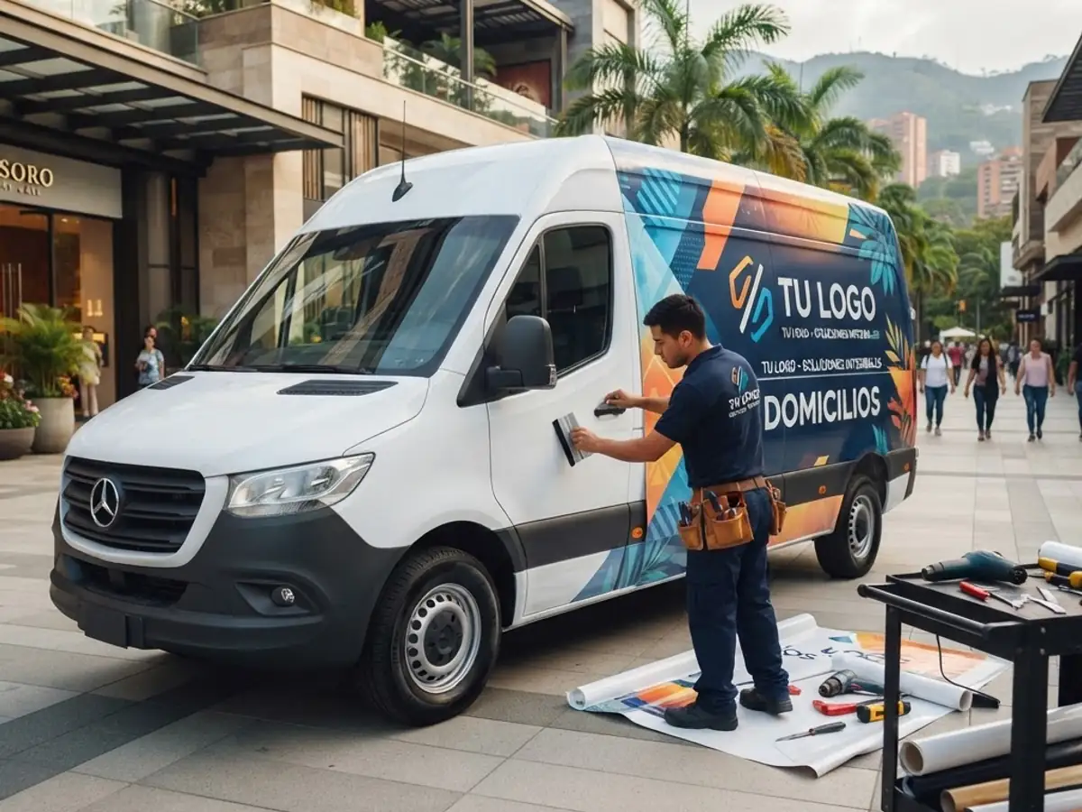 Vehicle branding with professionally installed vinyl in Medellín
