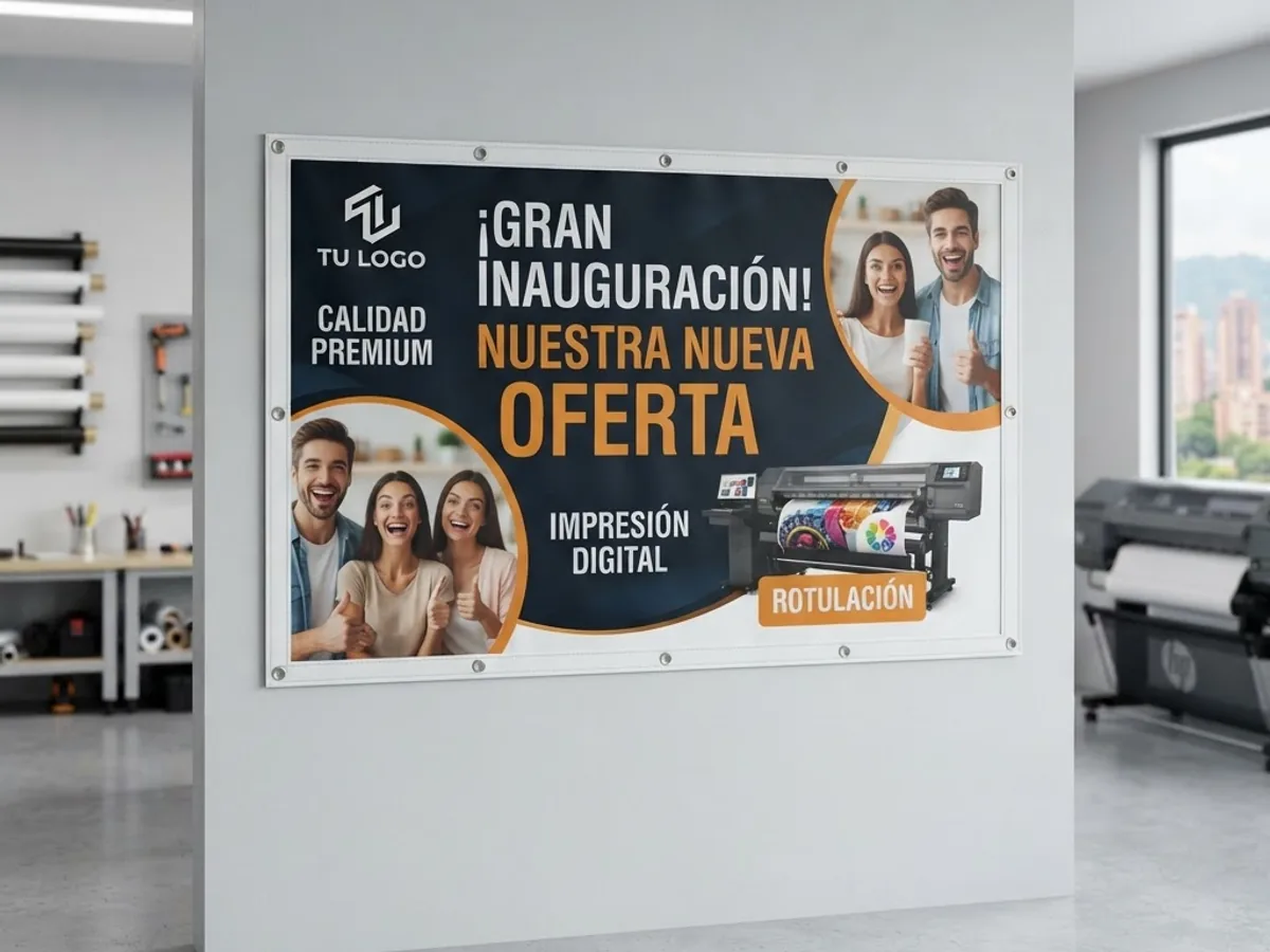 Large-format printed tarpaulins for outdoor communication in Medellín
