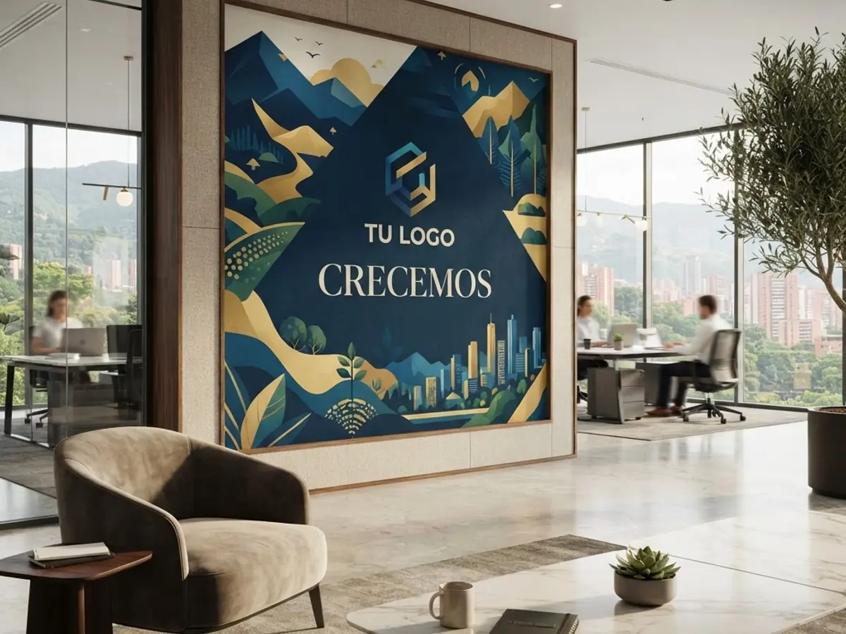 Installed vinyl murals for commercial interiors in Medellín