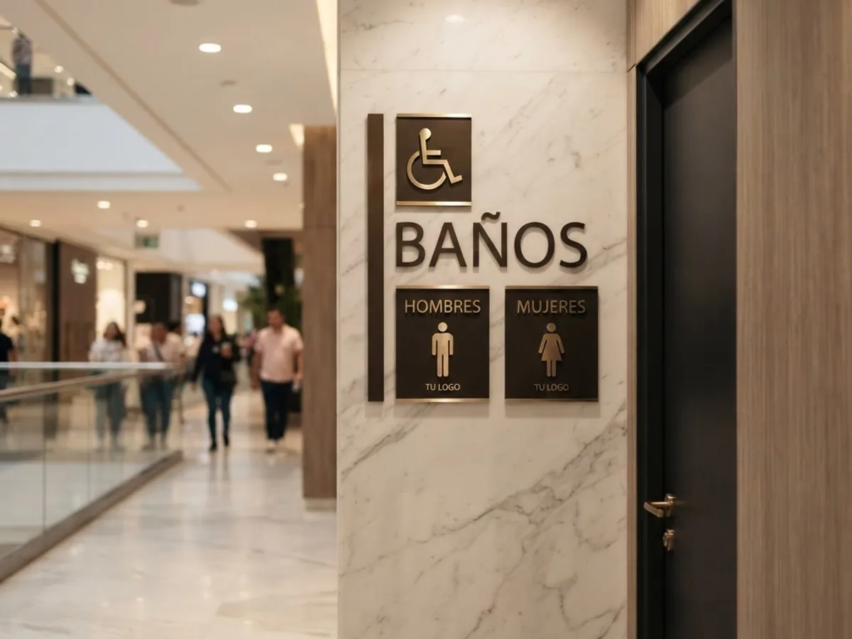 Restroom signs for businesses and spaces in Medellín