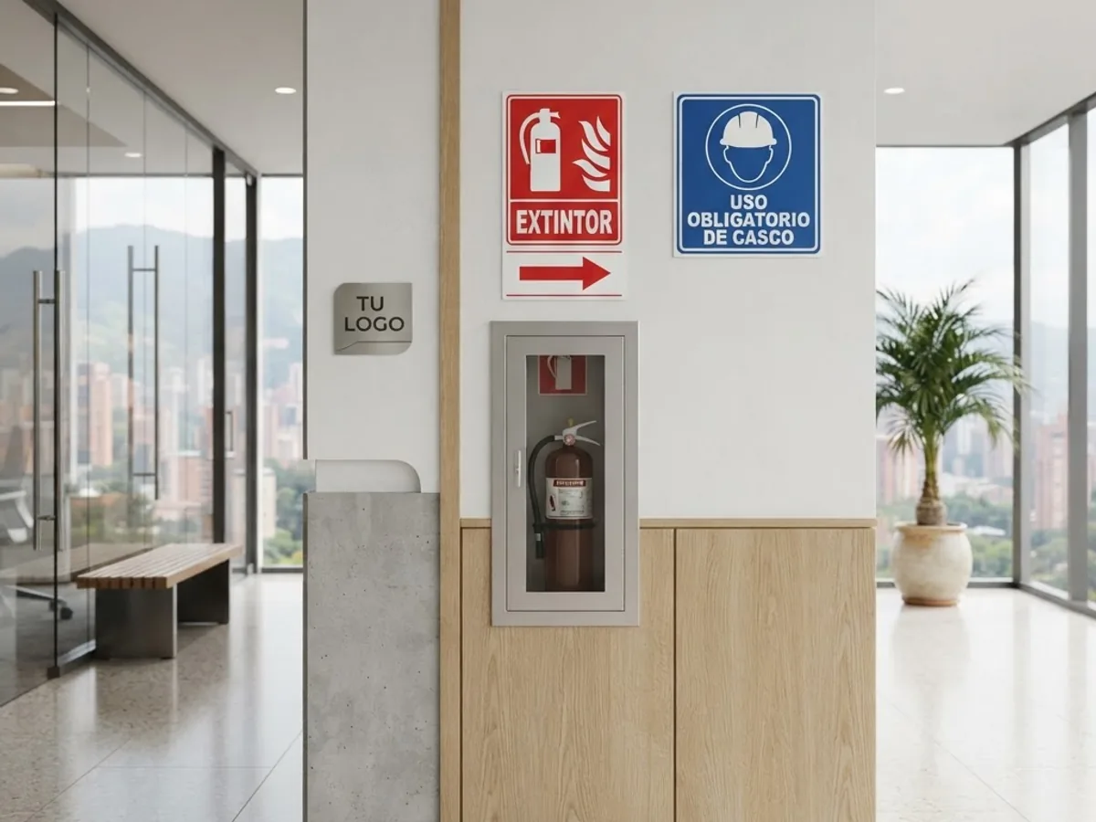 Safety signs for businesses and spaces in Medellín