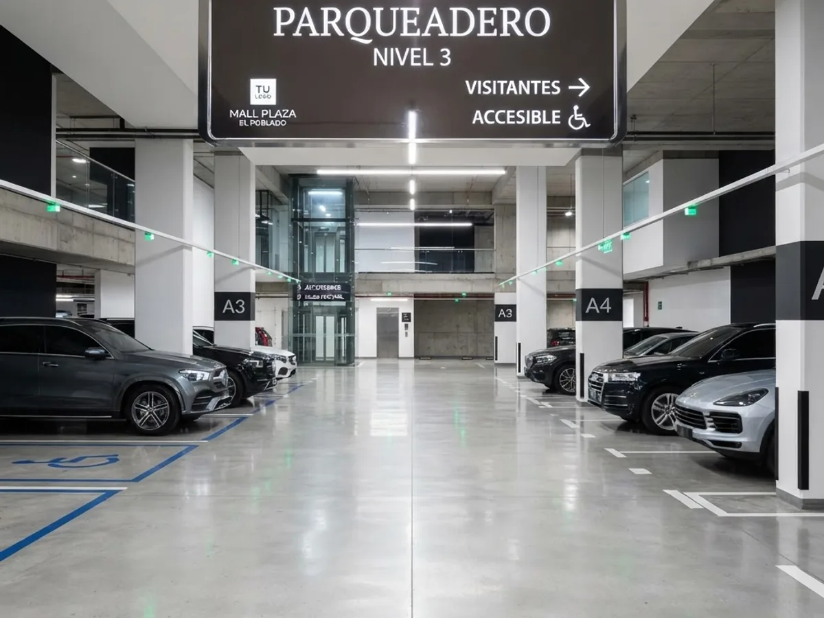 Parking signage for businesses and spaces in Medellín